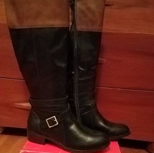 Arizona Jean Co Black/Tan Riding Boot Size 9